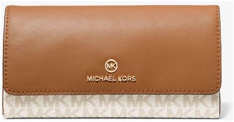 brown michael kors fold wallet